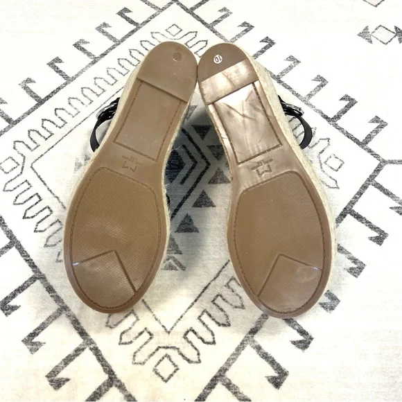 Marc Fisher LTD Alita Espadrille Wedge Sandals in Black Size 10 - Picture 8 of 10